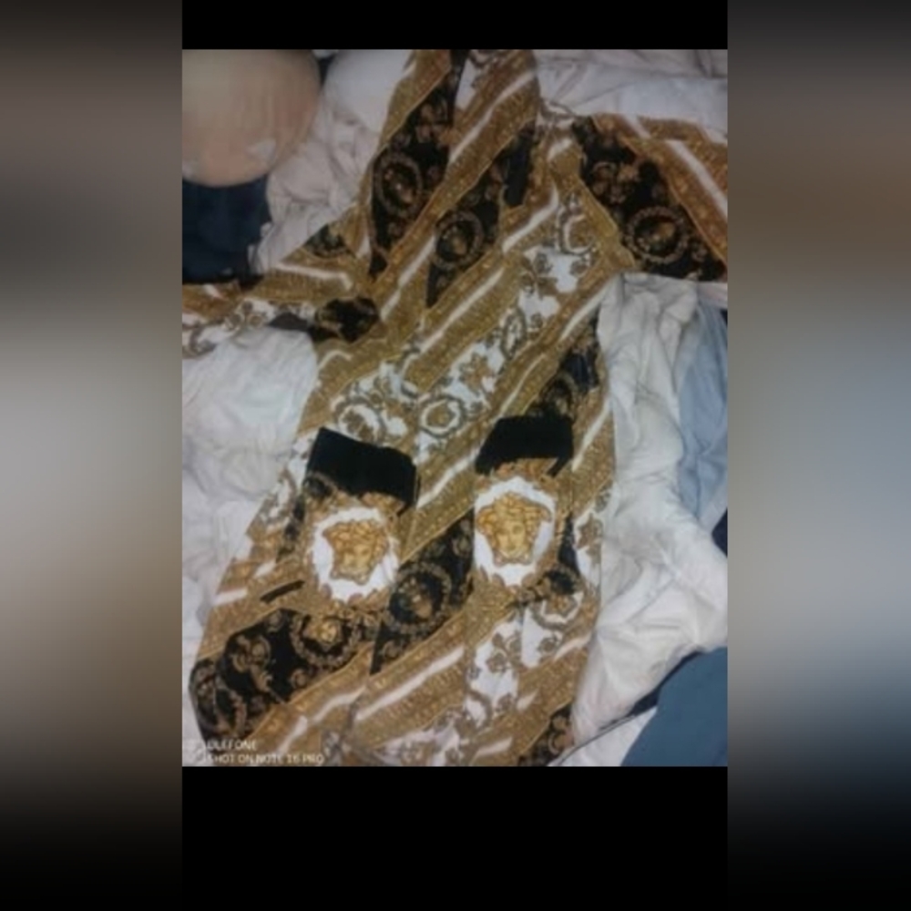 Versace Gold and Black Baroque Robe